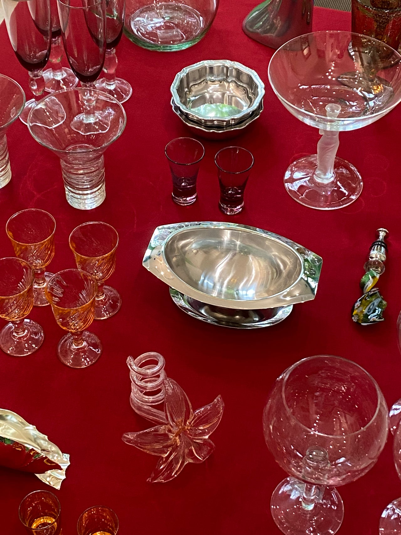 Set of 4 peach liquor glasses