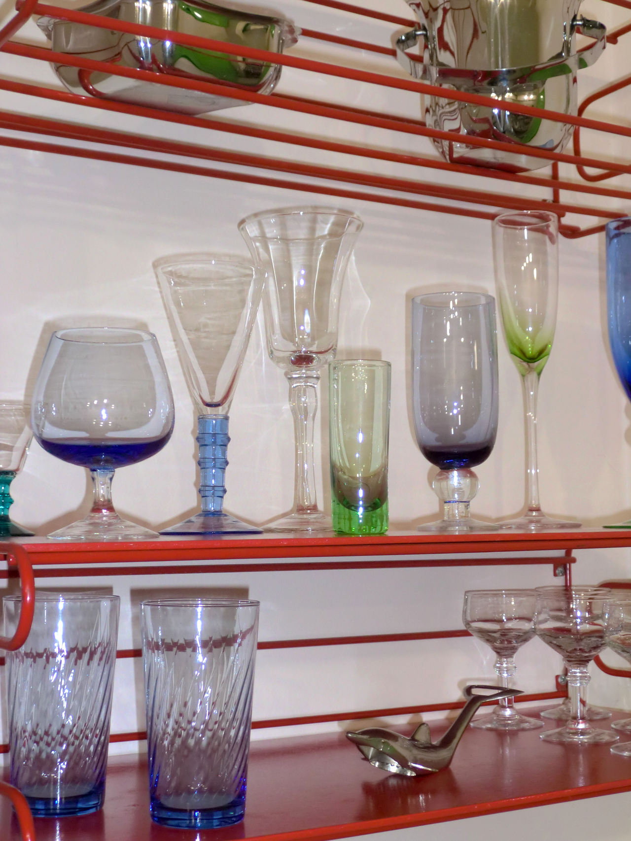 Set of 4 mixed tall liquor glasses