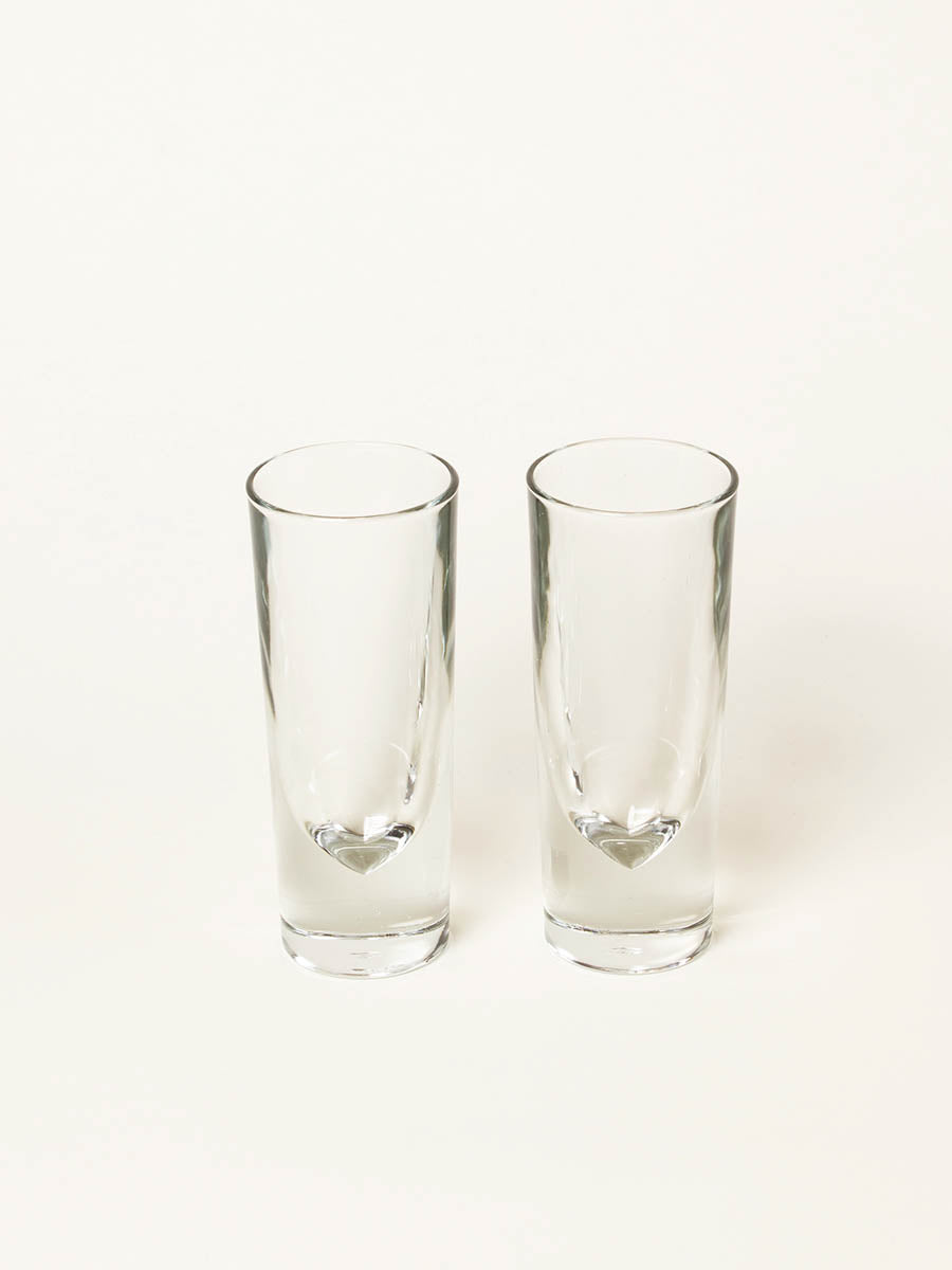 Set of 6 clear bullet water glasses