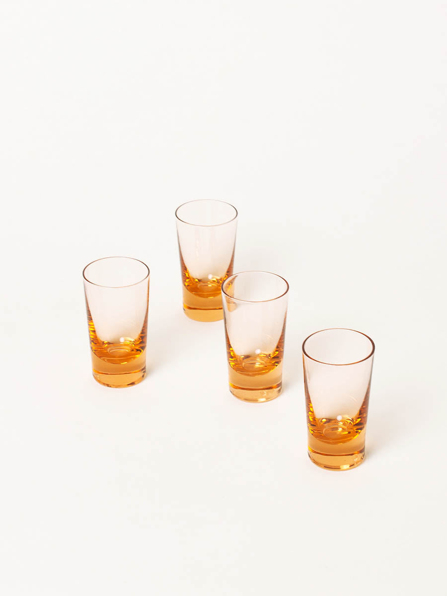 Set of 4 peach shot glasses