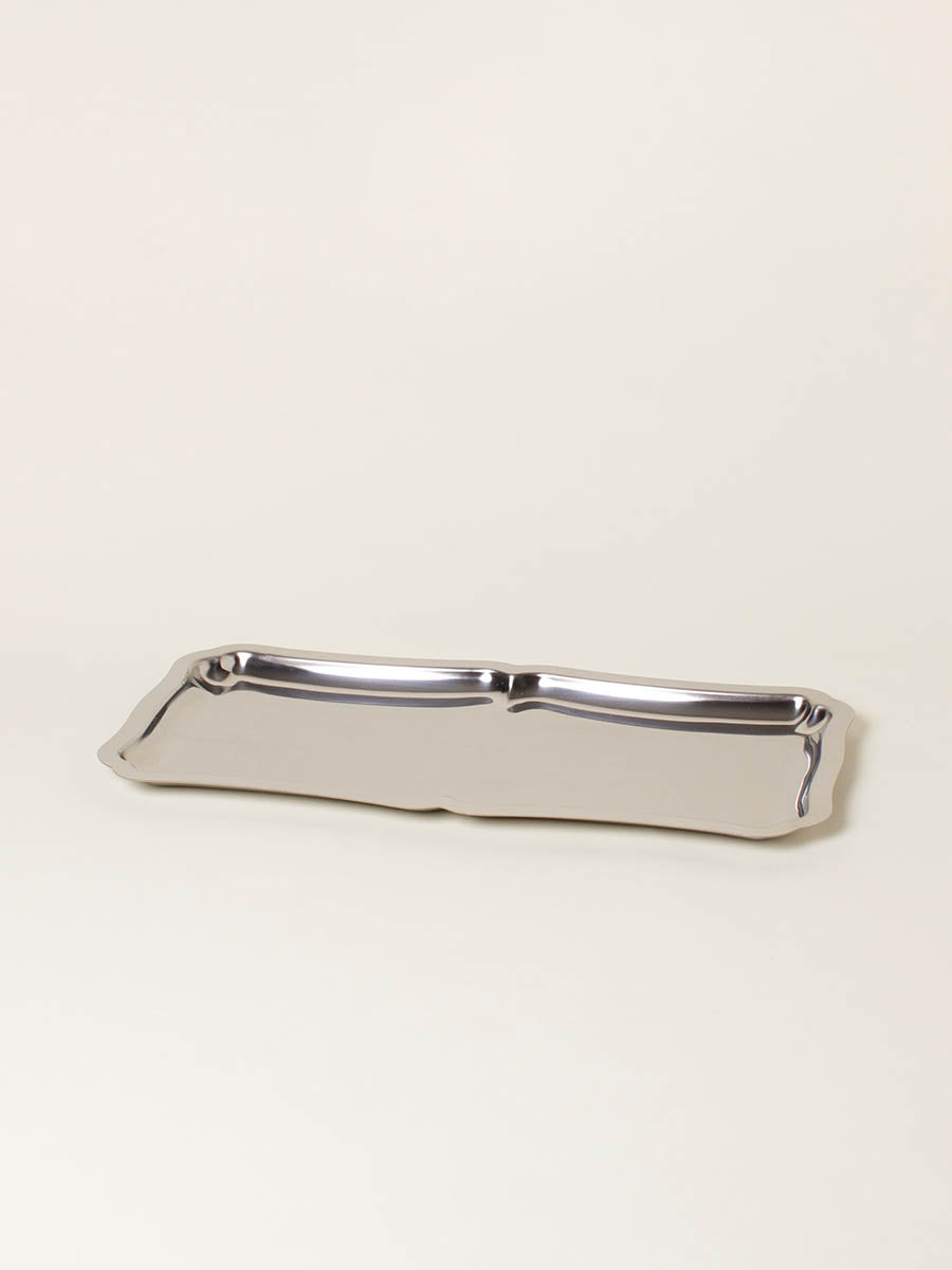 Silver rectangular tray