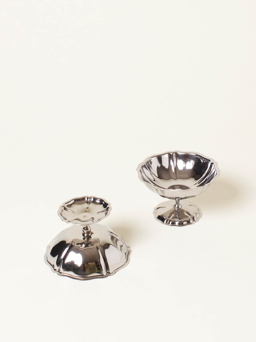 Set of 2 low silver coupes