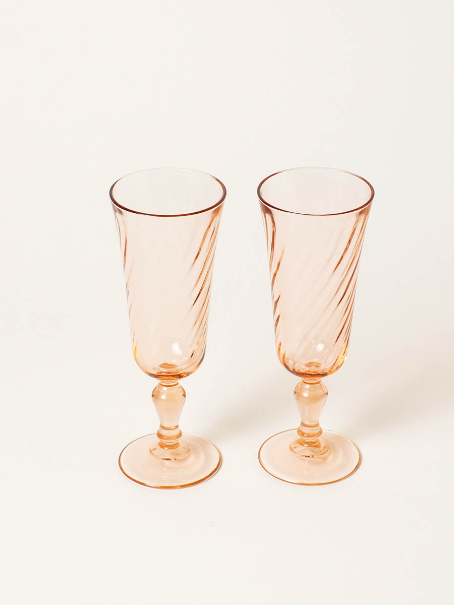 Set of 2 peach flutes