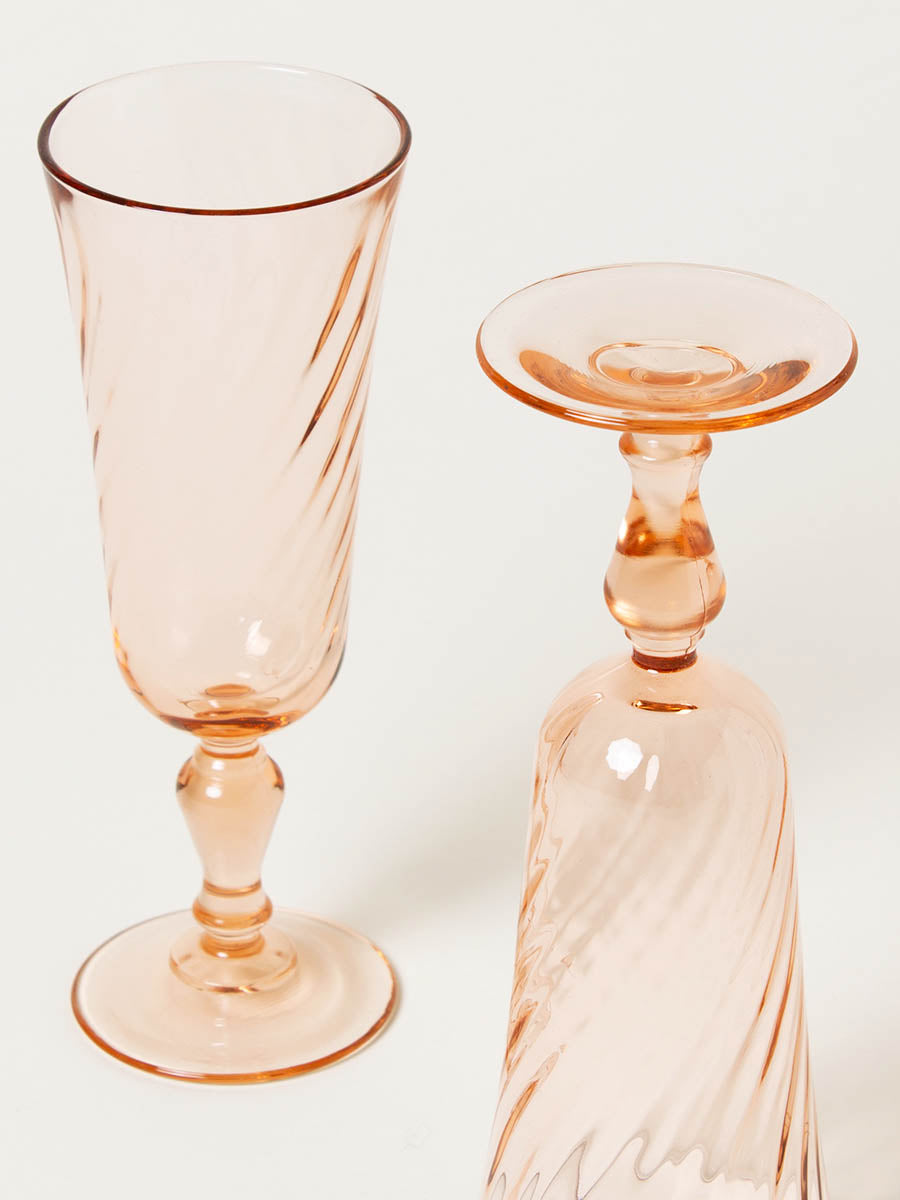Set of 2 peach flutes
