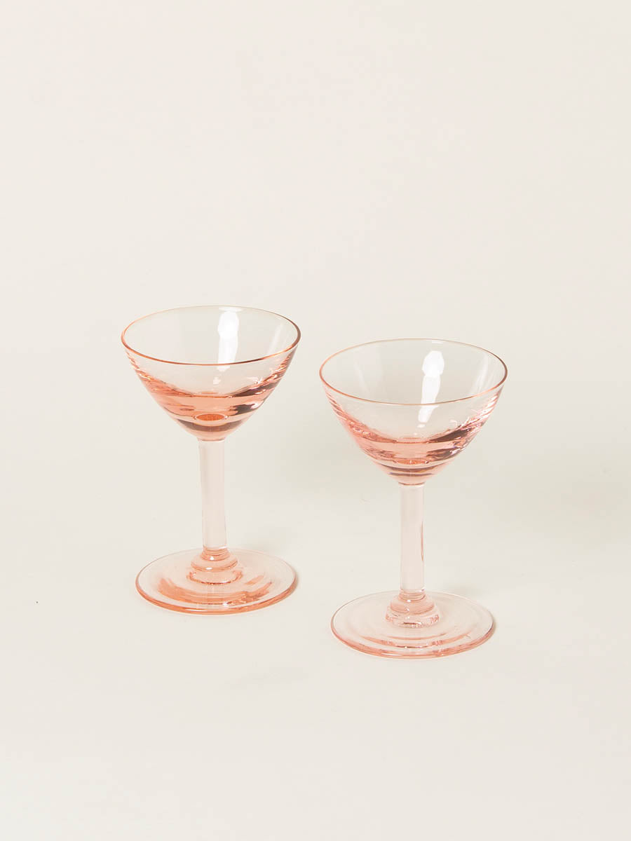 Set of 2 peach liquor glasses