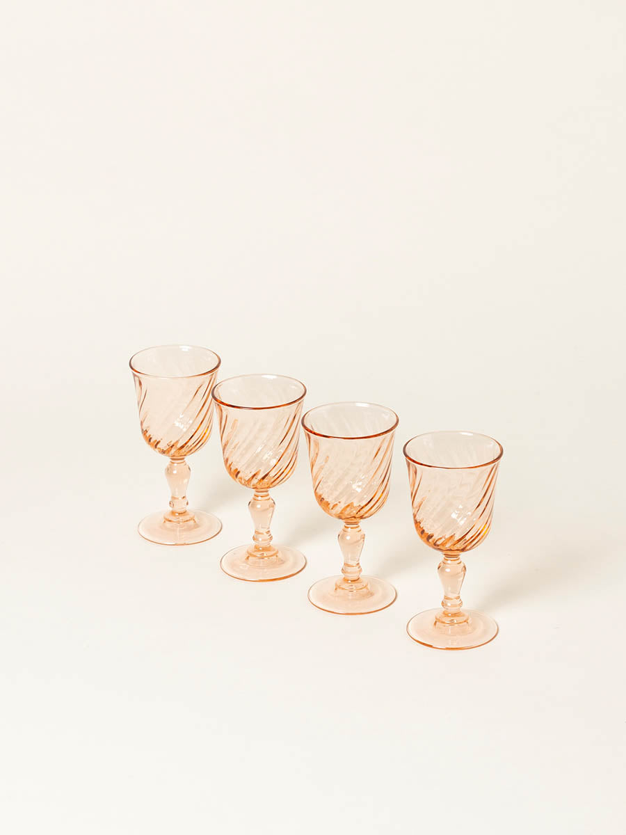 Set of 4 peach liquor glasses