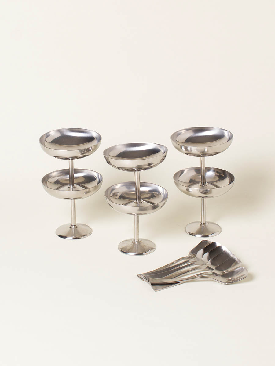 Set of 6 coupes with spoons