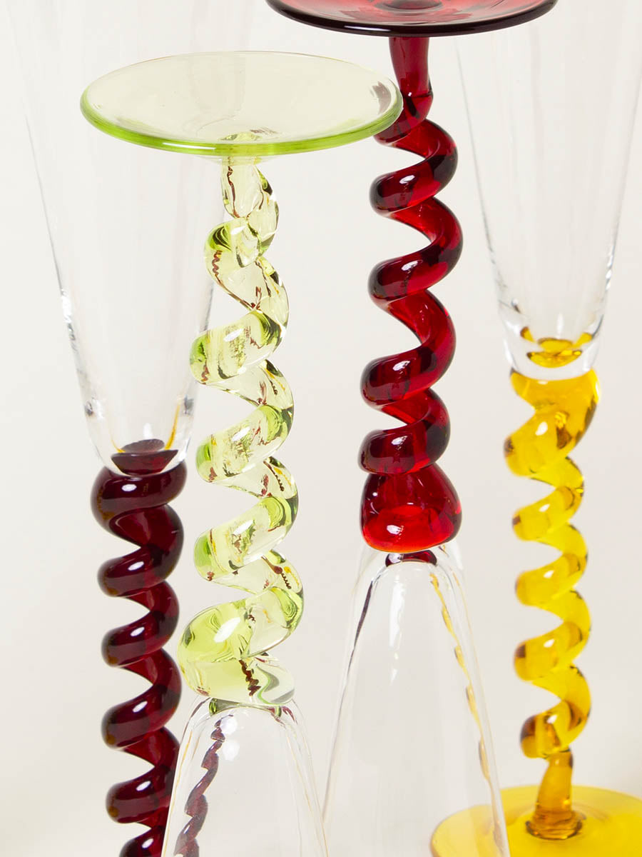 Set of 6 curly flutes