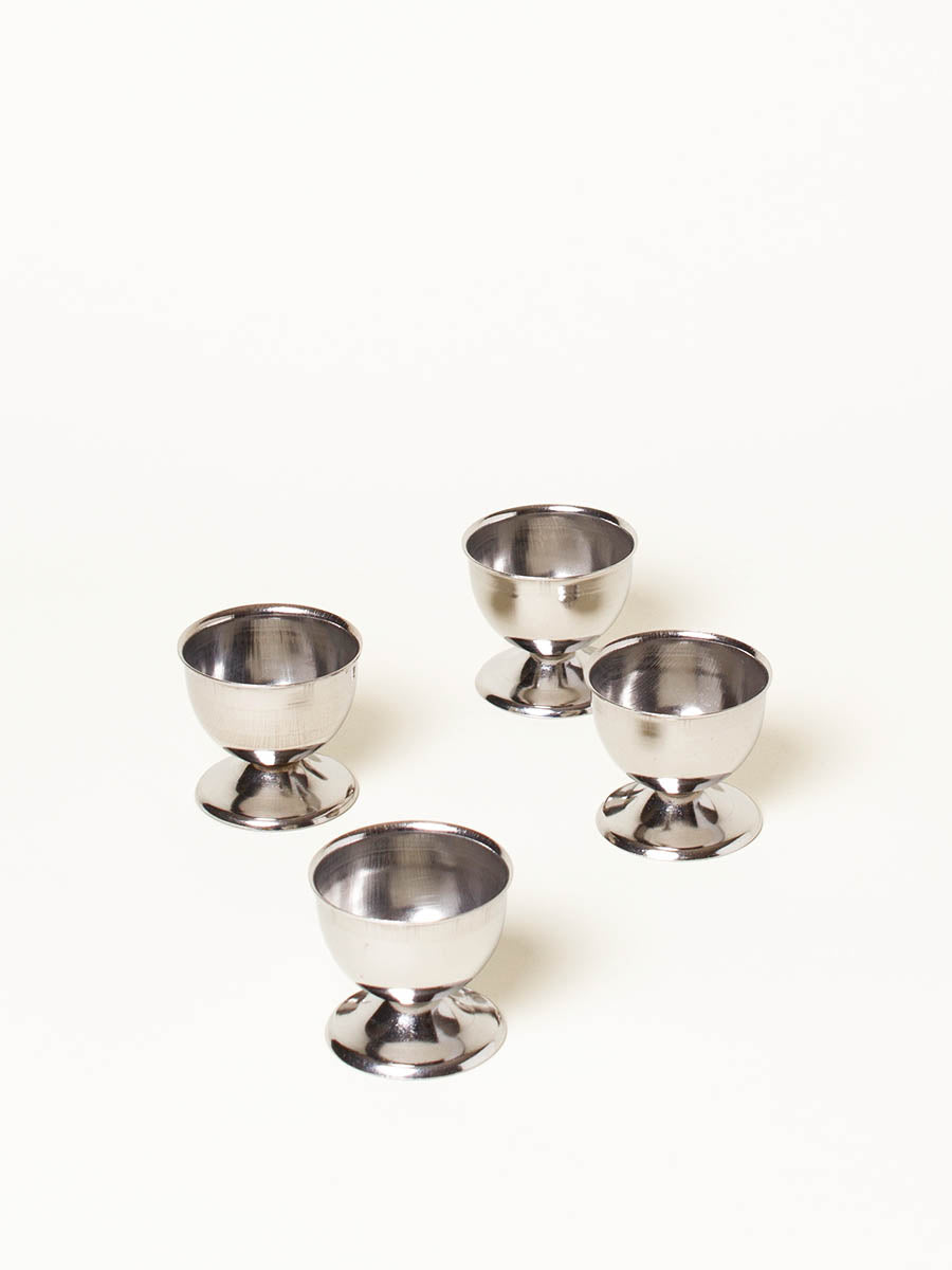 Set of 4 silver egg cups