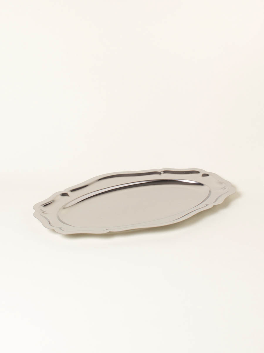 Large silver oval plate