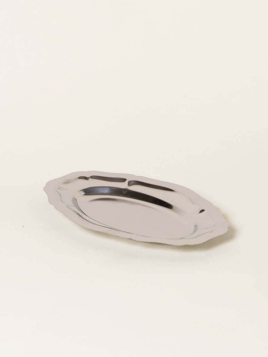 Silver small oval plate