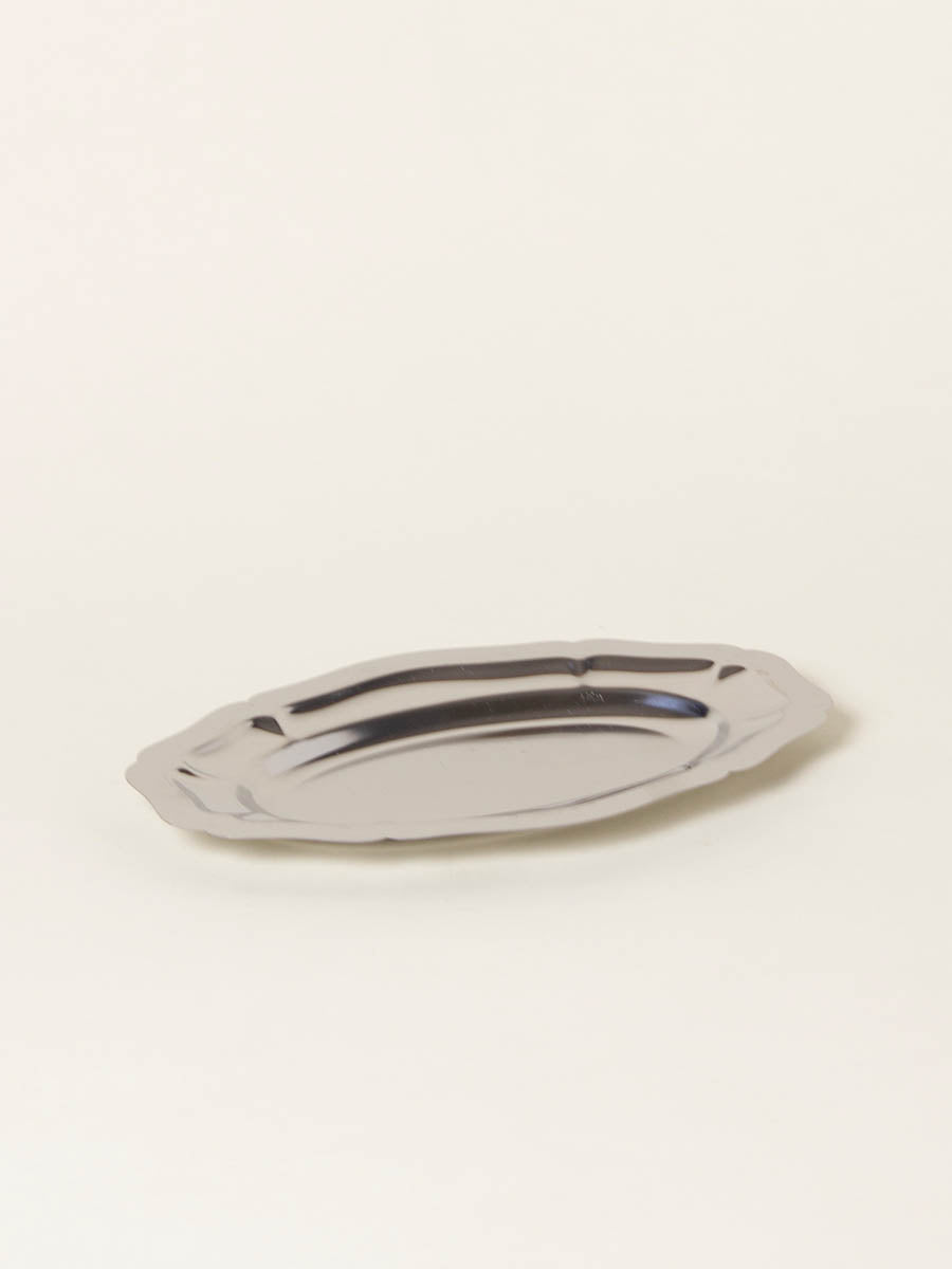 Silver small oval plate