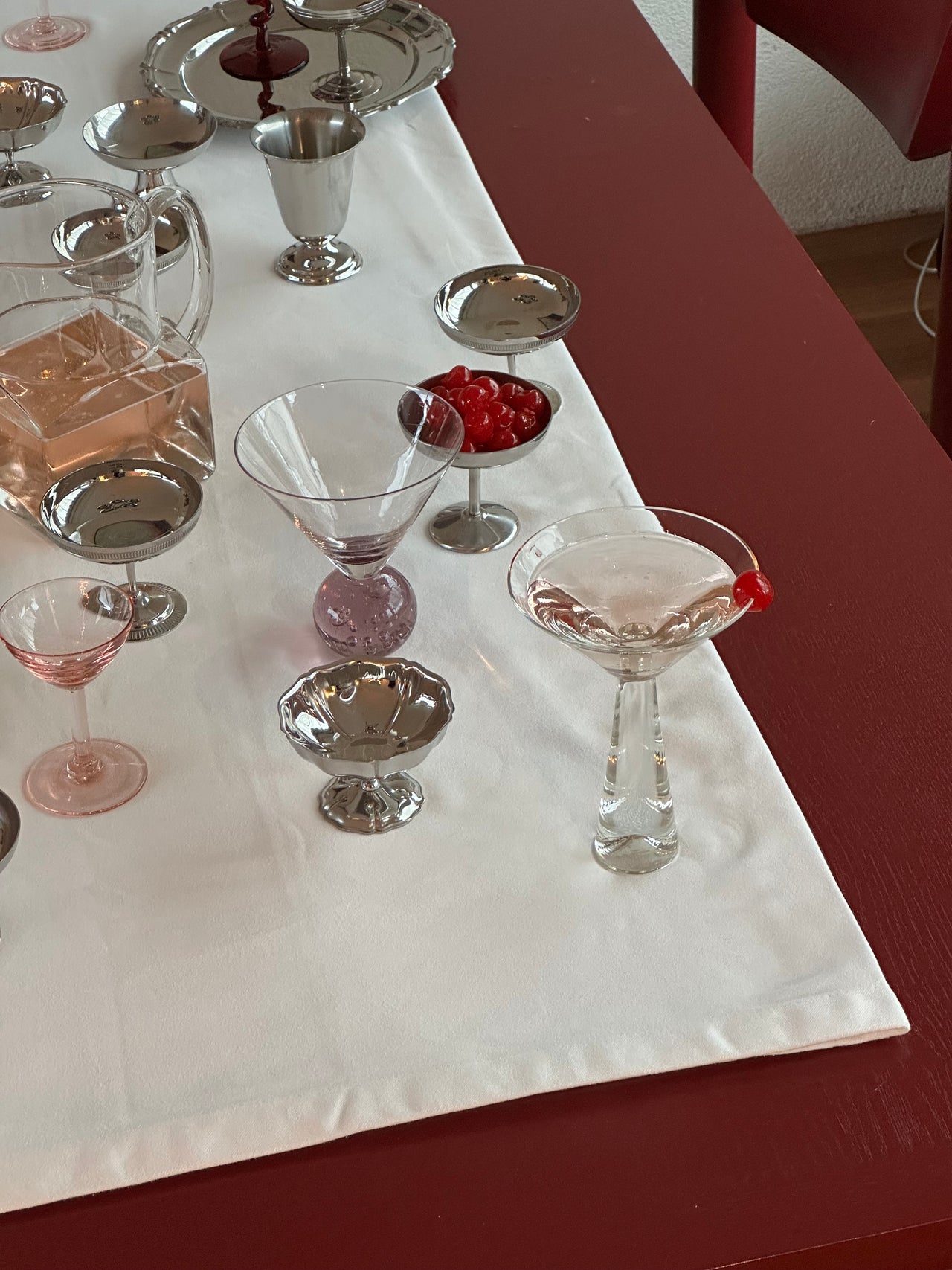 Set of 2 cone-shaped cocktail glasses