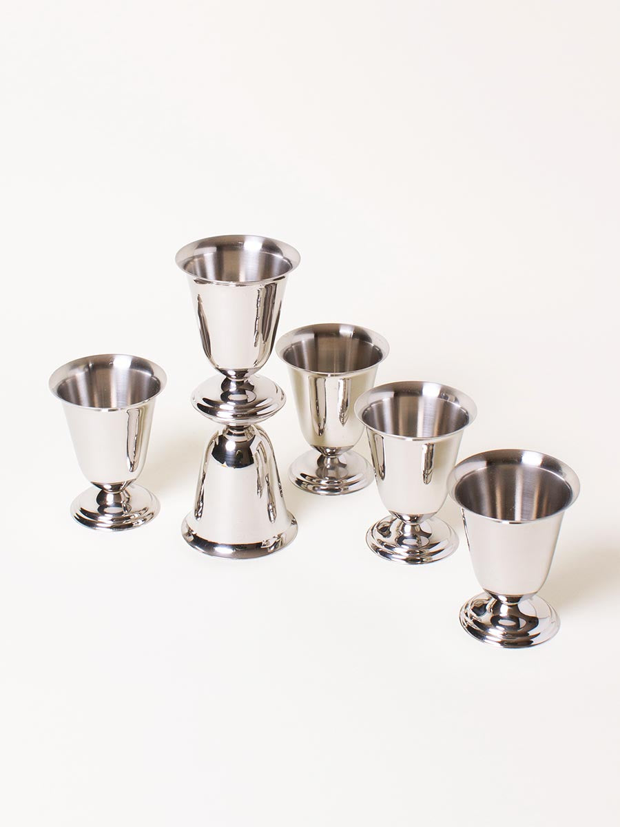 Set of 6 silver goblets