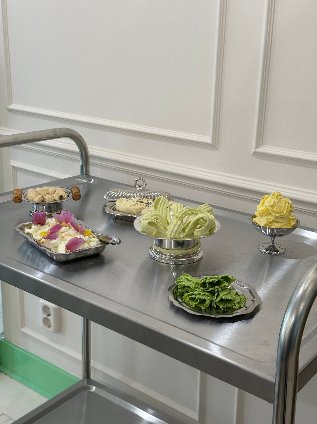 Silver plated butter press