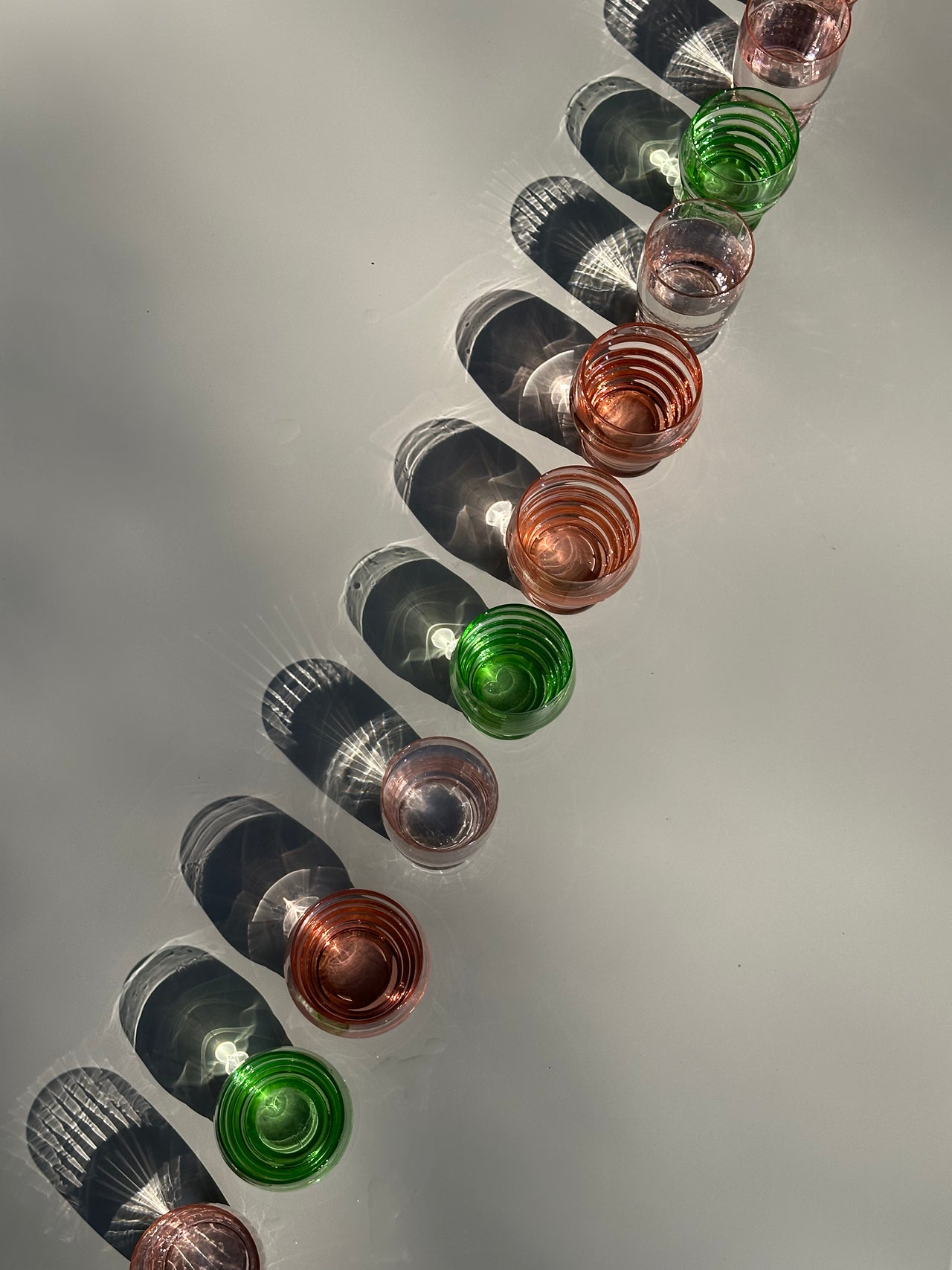 Set of 4 peach water glasses