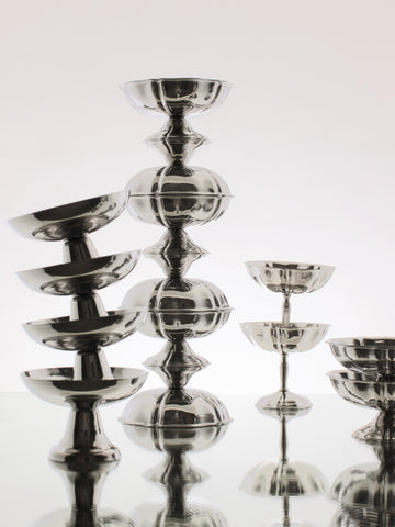 Set of 6 silver coupes