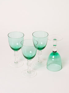 Set of 2 bright green wine glasses - medium