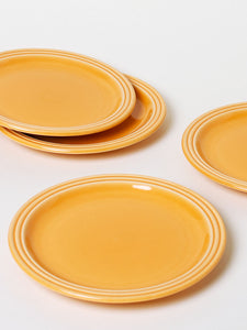 Set of 4 orange lunch plates