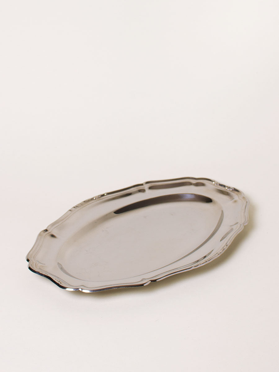 Silver oval plate