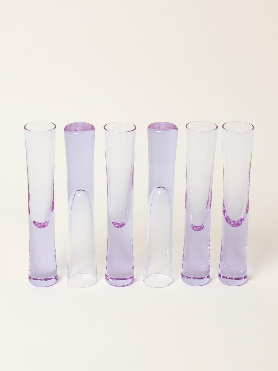 Set of 6 alexandrite liquor glasses