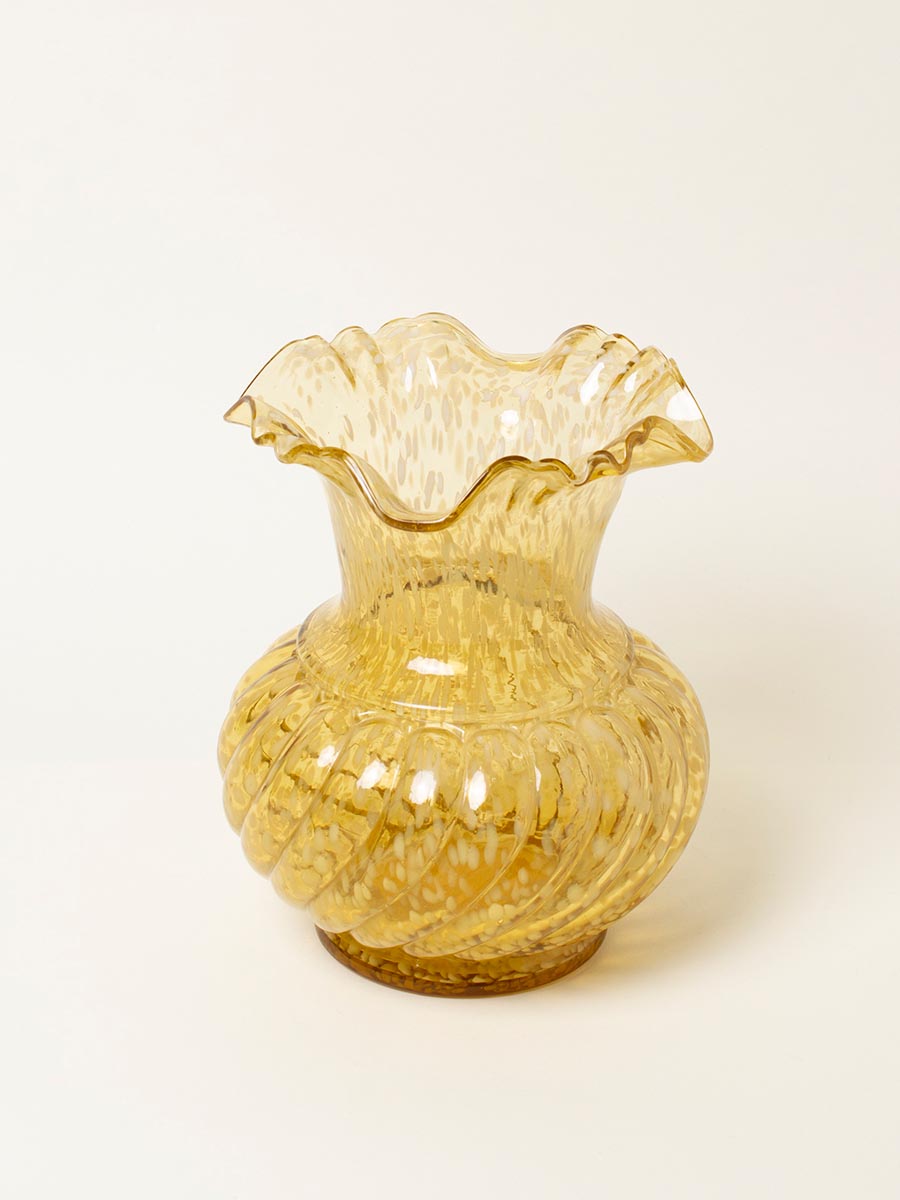 Speckled amber vase