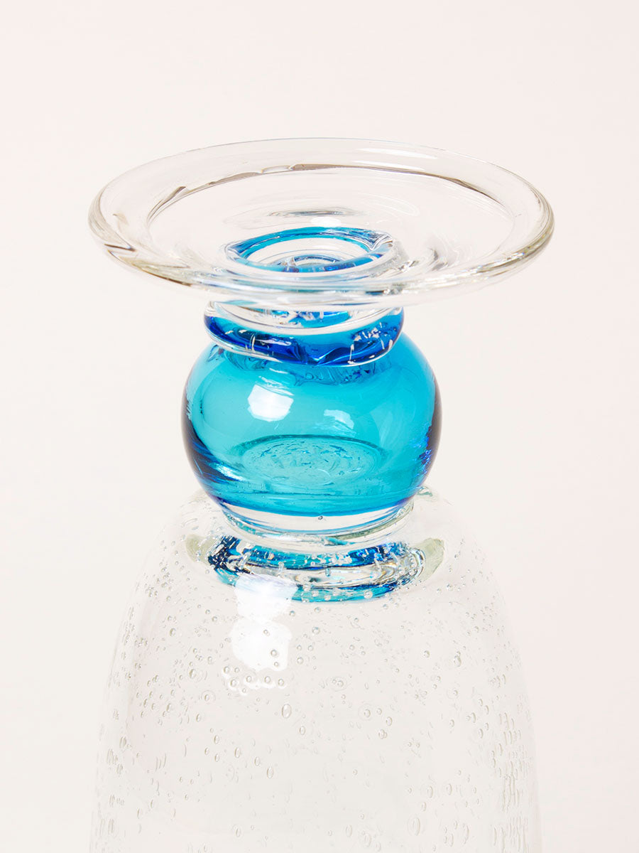 Large blue bubble vase