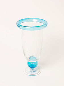 Large blue bubble vase