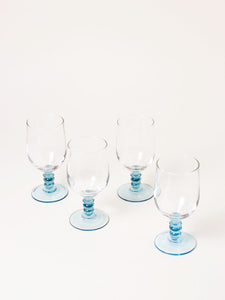 Set of 4 blue stem glasses