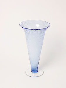 Blue triangular bubble vase