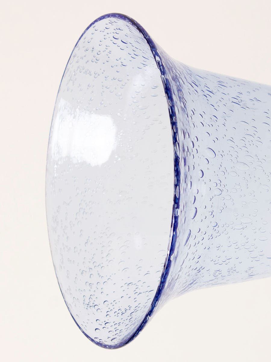 Blue triangular bubble vase