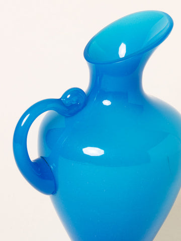 Bright blue pitcher vase