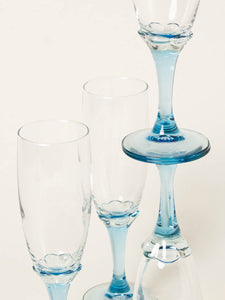 Set of 4 light blue petal flutes