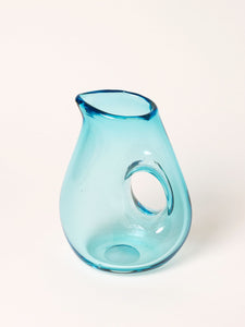 Aqua glass pitcher