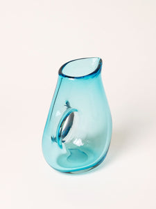 Aqua glass pitcher