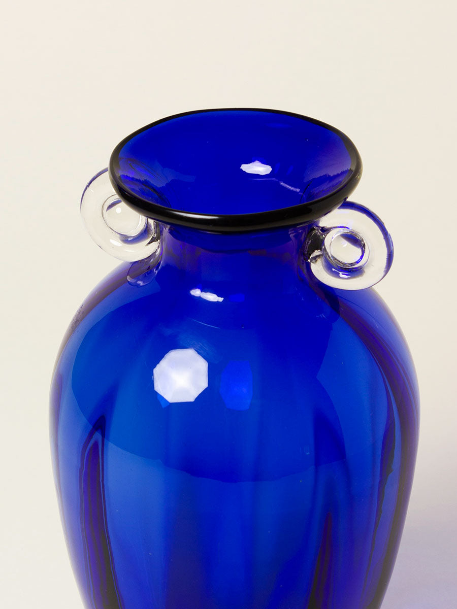 Blue vase with ears