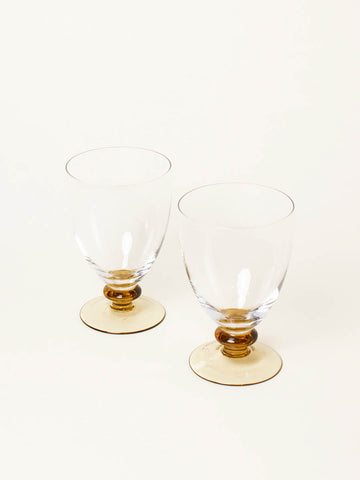 Set of 4 brown-stem glasses