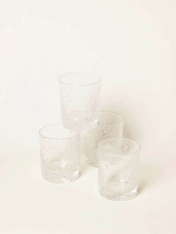 Set of 4 small clear bubble glasses