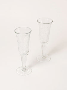 Set of 2 clear bubble flutes