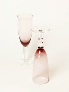 Set of 2 burgundy flutes