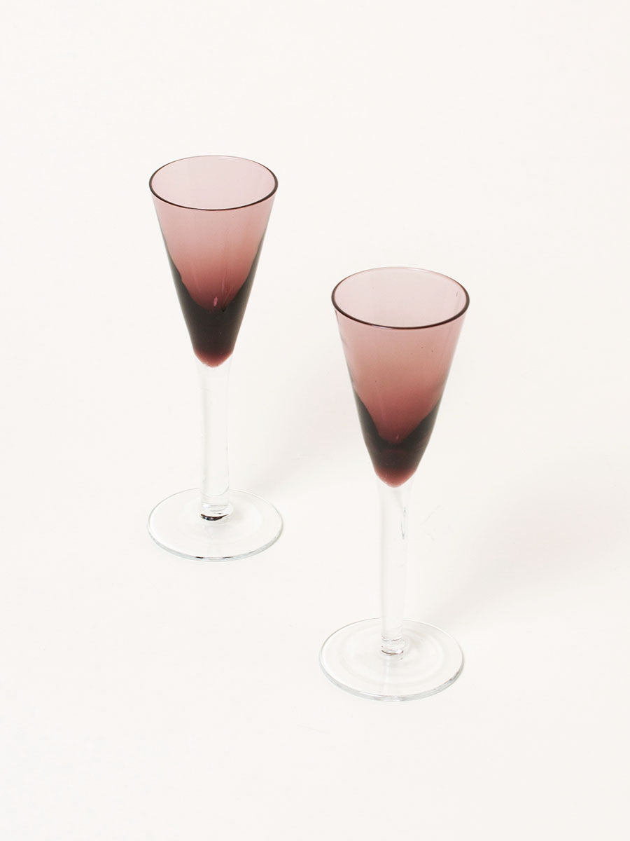 Set of 2 purple liquor glasses