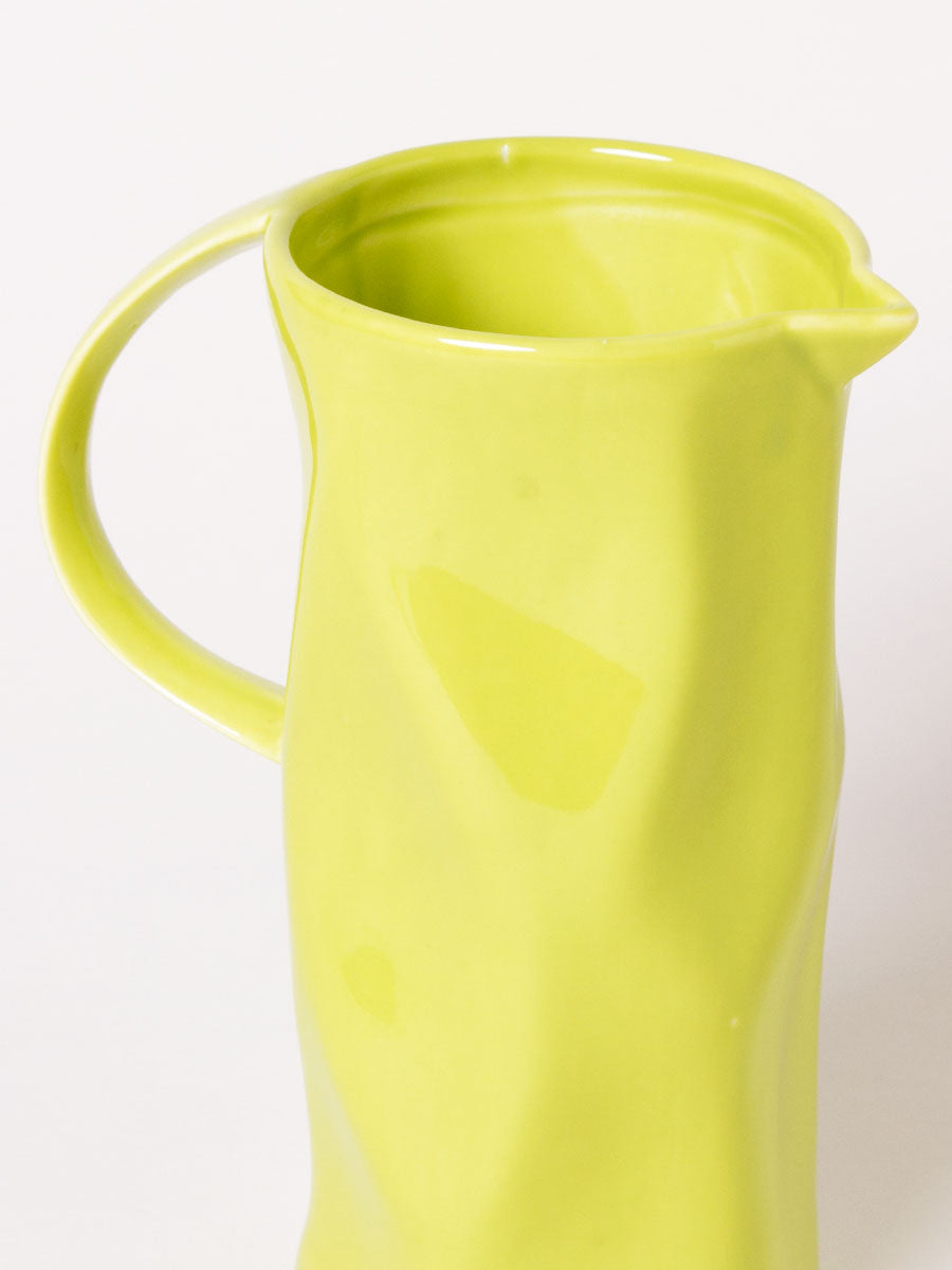 Lime green ceramic pitcher