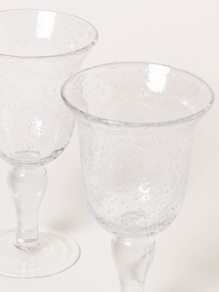 Set of 2 clear bubble glasses