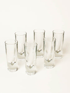 Set of 6 clear bullet water glasses
