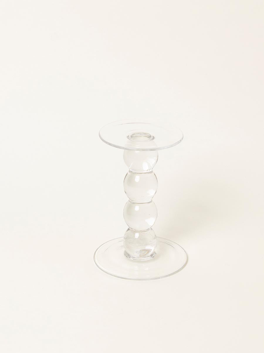 Glass candle holder for thick candle