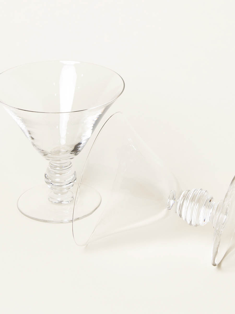 Set of 2 clear martini glasses