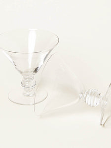 Set of 2 clear martini glasses