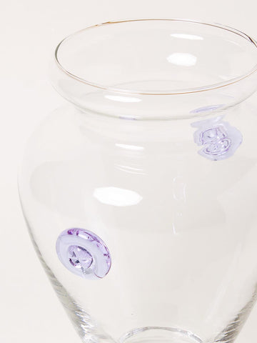 Clear vase with lilac ears