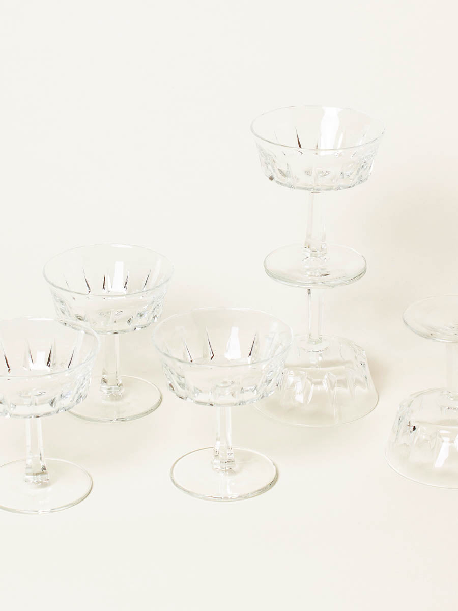 Set of 6 small clear liquor glasses