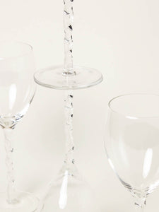 Set of 4 twisted wine glasses